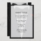 ボウタイ付きタキシードのモノグラム 招待状 (正面/裏面)