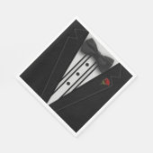 ボウタイ付きブラックタキシード スタンダードランチョンナプキン (角)