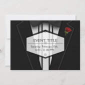 ボウタイ付きブラックタキシード 招待状 (裏面)