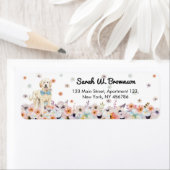 ボウタイ春花とグロドールGoldendoodle犬 ラベル (インサイチュ)