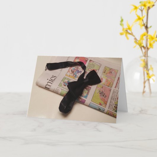 「ボウタイ漫画」誕生日カード カード (黄色い花)