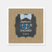 ボウタイ素朴チリトルマンOh男の子の赤ちゃんシャワーの装飾 スタンダードカクテルナプキン (正面)