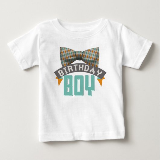 ボウタイ誕生日ボーイTシャツ ベビーTシャツ (正面)