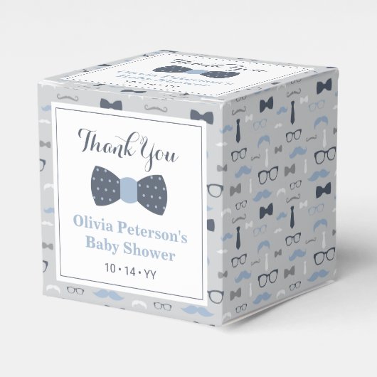 ボウタイ赤ちゃんシャワーお願いボックス フェイバーボックス (正面サイド)