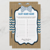 ボウタイ赤ちゃんシャワーゲームの電話/ベビー名 (正面/裏面)