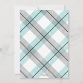 ボウタイ赤ちゃんシャワー招待ミント灰色の小さな男 招待状 (裏面)