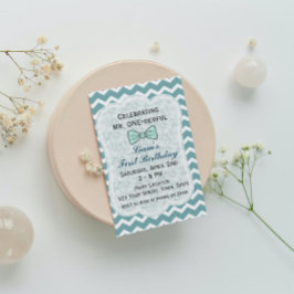 ボウタイ1st誕生日招待状 招待状