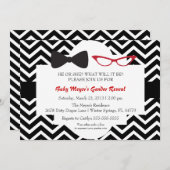 ボウタイ&グラスジェンダーリビールパーティの招待状 招待状 (正面/裏面)