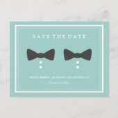 ボウタイ – ゲイウェディング日付を保存 案内ポストカード (正面)