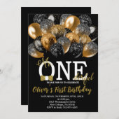 ボウタイ、バルーン1日目、Mr. Onederful誕生日 招待状 (正面/裏面)