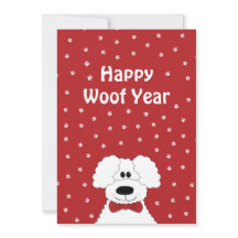 ボウタイ「Happy Woof Year」クリスマスのプードル