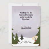 ボウタイ「Happy Woof Year」クリスマスのプードル シーズンカード (裏面)