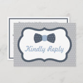 ボウタイRSVPカード、返信カード 出欠カード (正面/裏面)