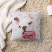 ボウタフランスのイ付きブルドッグ クッション (ブランケット)