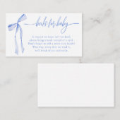 ボウティフィールウォーターカラーパステルブルーブックスベビー エンクロージャーカード (正面/裏面)