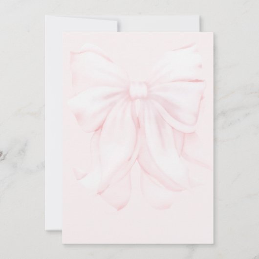 ボウティフル1歳の誕生日ピンクボウガールズ 招待状 (裏面)