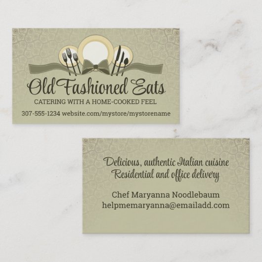 ボウディナープレートシェフケータリング名刺 名刺 (正面/裏面)