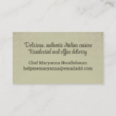 ボウディナープレートシェフケータリング名刺 名刺 (裏面)