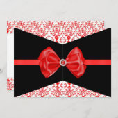 ボウドダマスク招待状[Red] 招待状 (正面/裏面)