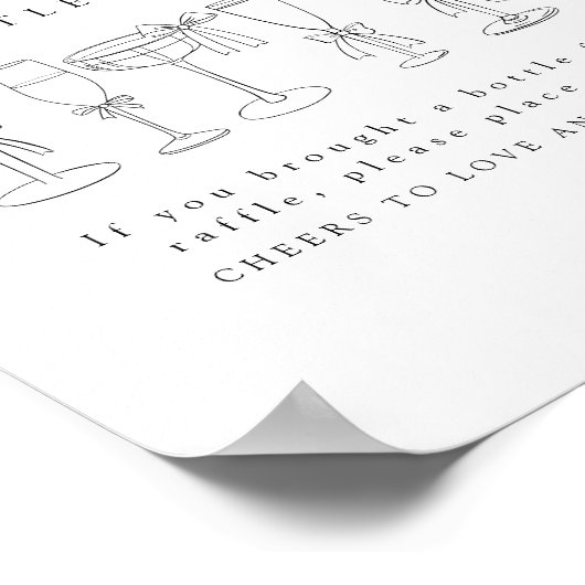 ボウドリンクエレガントストックバーゲームのラッフルサイン ポスター (角)