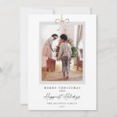 ボウノットモダンフォトハッピストホリデイズクリスマス  シーズンカード (正面)