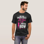ボウハンター射撃、 発砲ファン女子アーチェリー Tシャツ (正面フル)