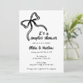 ボウハンドカップル図解入りの、写真付きのシャワーの招待状 招待状 (スタンド正面)