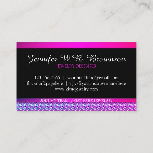 ボウパープルダイヤモンドジュエリー 名刺 (裏面)