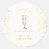 ボウパールスアンドプロセッコブライダルシャワー ラウンドシール (正面)