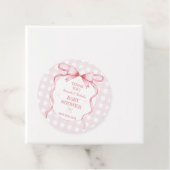 ボウピンクの水色ヴィンテージジンガムありがとう フェイバータグ (インサイチュ)