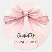 ボウピンクブライダルシャワー ラウンドシール (正面)