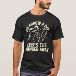 ボウフィッシングの「１日１本矢でお腹を満たす」 Tシャツ