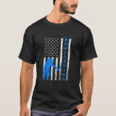 ボウフィッシングアメリカ魚弓狩り国旗アメリカンボウフ Tシャツ (正面)