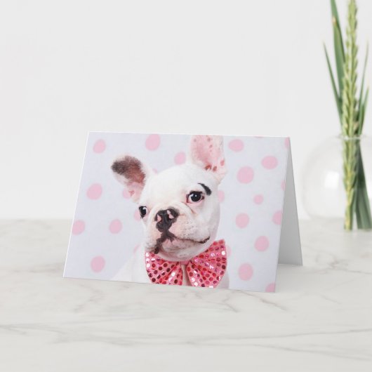 ボウフランスのタイ付きブルドッグ カード (正面)