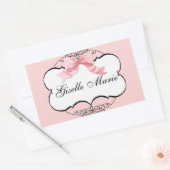 ボウフランスのnドット、女の子の赤ちゃんシャワーシール 長方形シール (封筒)