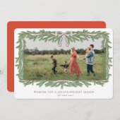 ボウフレームクリスマスリースクリスマスカード シーズンカード (正面/裏面)