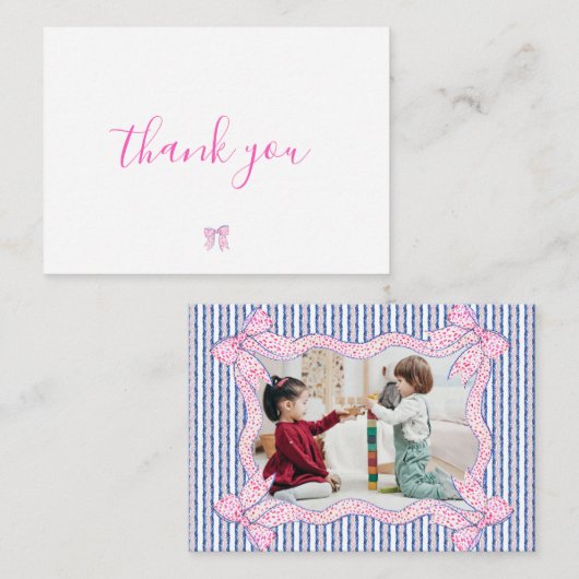 ボウフレームフォトコケットサンキューカード ノートカード (正面/裏面)