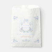 ボウフローラクレスト素朴ブルーボーイベビーシャワー フェイバーバッグ (正面)