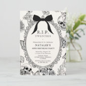 ボウフローラスカルRIP20歳30歳の誕生日パーティー 招待状 (スタンド正面)