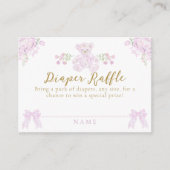 ボウフローラテディベアトイレガールシャワーおむつ エンクロージャーカード (正面)