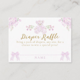 ボウフローラテディベアトイレガールシャワーおむつ エンクロージャーカード