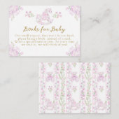 ボウフローラテディベアトイレガールシャワーブック エンクロージャーカード (正面/裏面)