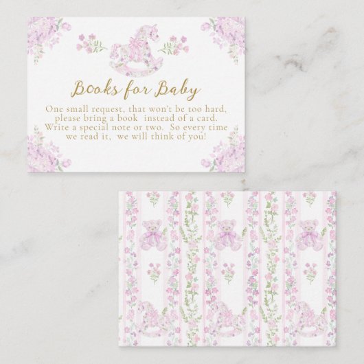 ボウフローラテディベアトイレガールシャワーブック エンクロージャーカード (正面/裏面)