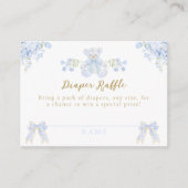 ボウフローラテディベアトイレボーイベビシャワーおむつ エンクロージャーカード (正面)