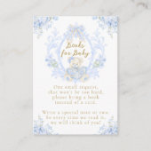 ボウフローラテディベアトイレボーイベビーシャワーブック エンクロージャーカード (正面)