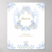 ボウフローラテディベアークレスト少年ベイビーシャワーの好意 ポスター (正面)