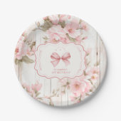 ボウフローラファンシーワンガール1st誕生日 ペーパープレート (正面)