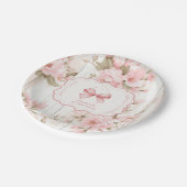 ボウフローラファンシーワンガール1st誕生日 ペーパープレート (アングル)