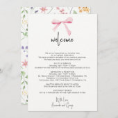 ボウフローラ結婚のウェルカムバッグの旅程 シーズンカード (正面/裏面)