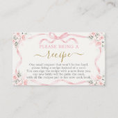 ボウブライダルシャワーレシピカードリクエスト エンクロージャーカード (正面)